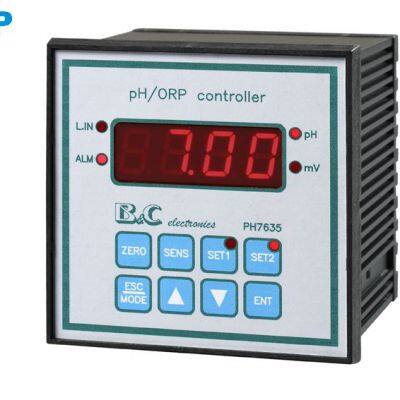 Controlador de pH/ORP PH7635 - Precisión de 0,01pH con compensación de temperatura automática/manual (-10~110℃) para tratamiento de agua