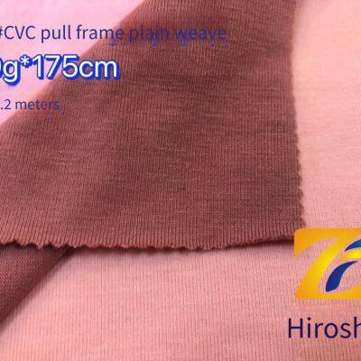 guangzhifeng 2634# cvc elastane plain weave, 180g, singed, light, thin, comfortable and breathable, 40-count cotton-polyester elastane casual wear, in stock