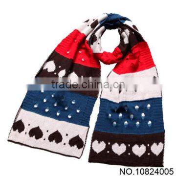 jacquard winter America knitted promotional scarf,with customer logo