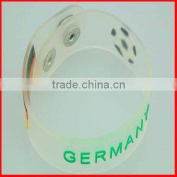 fashion germany country flag silicon bracelet with metal football bracelets