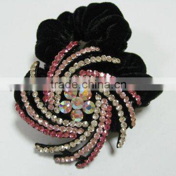 Rhinestone Pony Tail Holder Hair Band Scrunchies Holder, Rhinestone Hair Band 1p