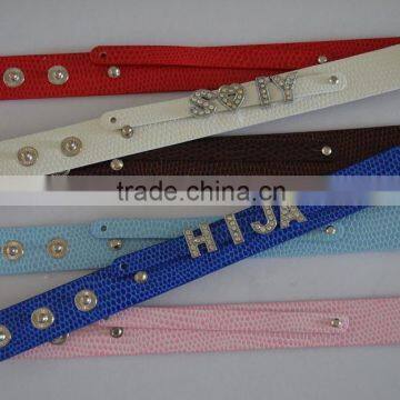 Wholesale Can be Assembled With Letters Double Straps Leather Bracelets photo-2