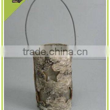 natural crafts birch bark hanging lantern