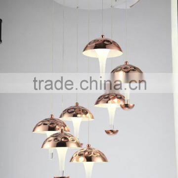 Modern Design Gold Glass LED Simple Mushroom Shape Pendant Lights RT3004-7