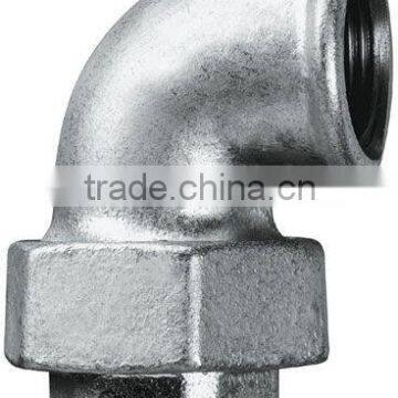 Black and galvanized malleable iron pipe fitting elbow