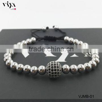 2016 Latest Round Bead Beaded Bracelet and Handmade Macrame Adjustable Rope Bracelet photo-4