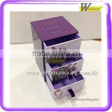 Three tiers drawer style high quality handmade cardboard gift box