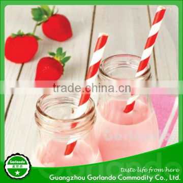 Red Striped Drinking Disposable Paper Straws