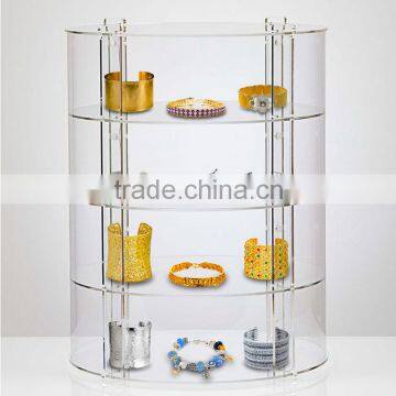 Circular Clear Acrylic Jewellery Display Cabinet