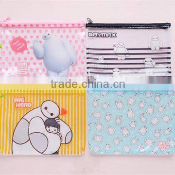 clear file bag with zipper,PP/PVC file bag