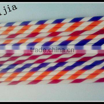 Food grade colored striped drinking straw