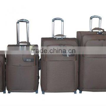 Baigou town branded four wheels soft case trolley bag set