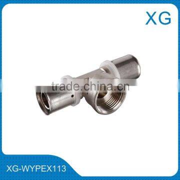 PE/AL/PE pipe male female tee/Gas hose compression bushing fittings