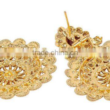 Indian Gold Plated Crystal Earrings photo-4