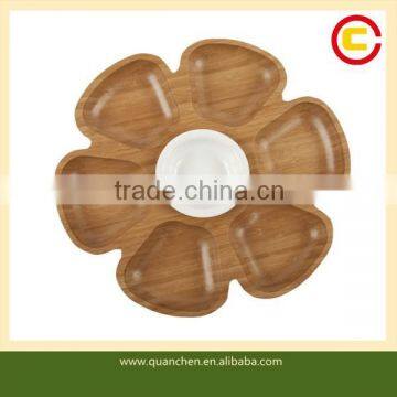 Custom Core Natural Bamboo Revolving Serving Platter