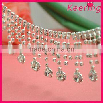 Hot sale pearl and crystal rhinestone cup chain for decorations WRC-204