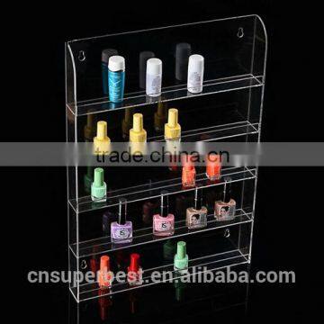 Wall mounted acrylic cosmetic display for nail polish