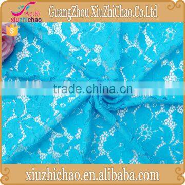 HG0550 2015 top quality flower pattern blue african cord lace fabric for garment decoration