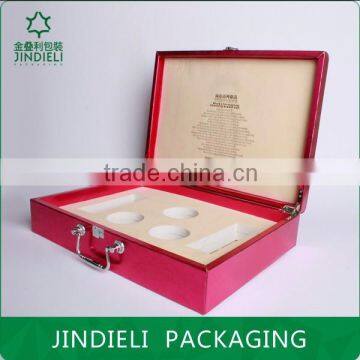 fashion luxury beauty leather wooden cosmetic box