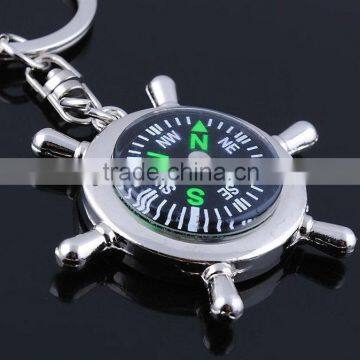 2013 fashion metal keychain with compass for mountain-lovers