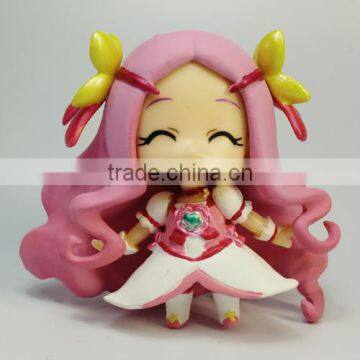 Pink hair PVC doll beautiful girl figures