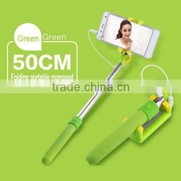 Fashional gift wholesale mini selfie stick monopod with bluetooth remote shutter