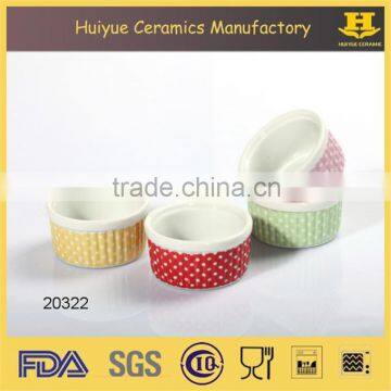 Ceramic Cremes Dish With Printing 20324