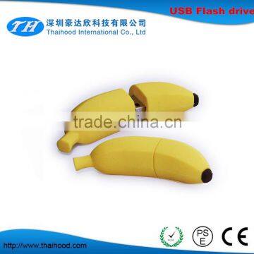 Custom Promotional Soft PVC Fun Banana Shape USB flash drives