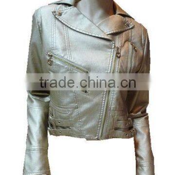 Garment Dye Ladies PU Short jacket