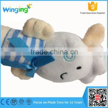Promotional Wholesale Soft Animal Plush Rattle Toy Custom Baby Rattle