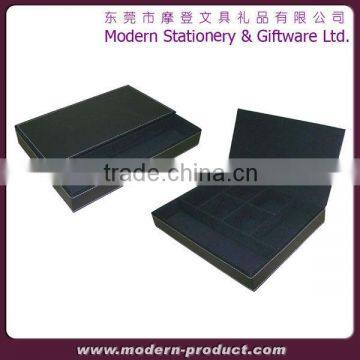 High grade black desk PU Leather jewelry box