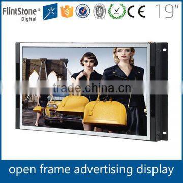 Flintstone 19 inch no frame LCD monitor, no housing advertising media player, frameless digital media screen