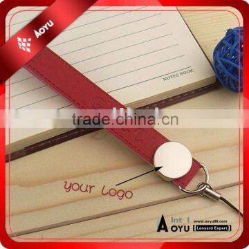 Keychain leather short strap with customized logo