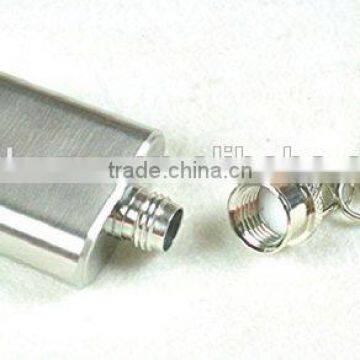 Fashion 1oz Mini Stainless Steel Hip Flask Flagon With Keychain