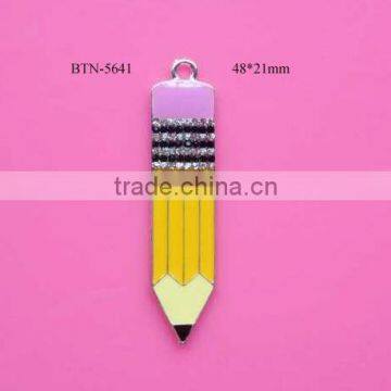 High quality pencil Rhinestone buttons with loop,Decorative Buttons For Crafts(BTN-5641)