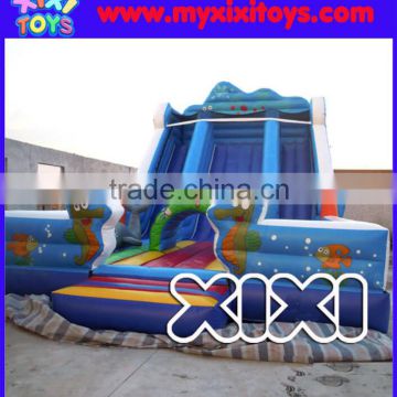 Attractive inflatable dry slide for kids, inflatable double lanes slide