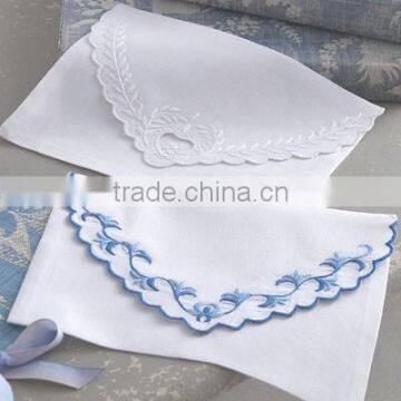 Hand embroidered white linen envelope bag-design 1