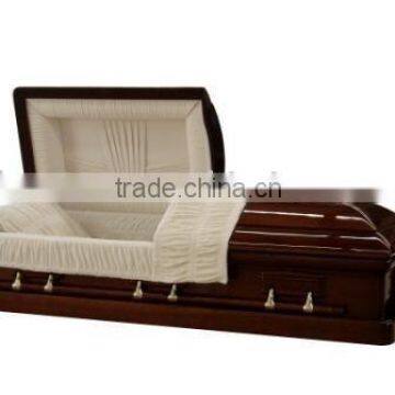 Solid mahogany wooden casket bier