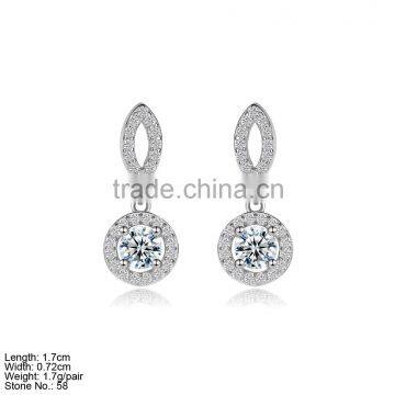 GZA2-029 in 925 Sterling Silver Jewelry Latest Earring Design Tiny CZ Pendant Earrings