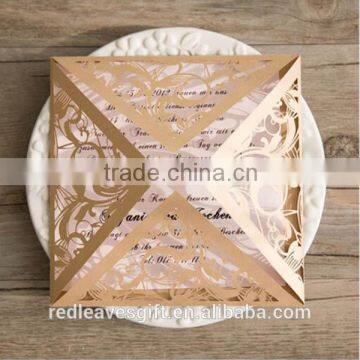 Event and party supplies wedding invitation card laser cut beautiful design custom printing with envelope