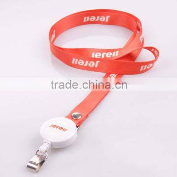 Fashion red lanyards with badge reel, Customized lanyards