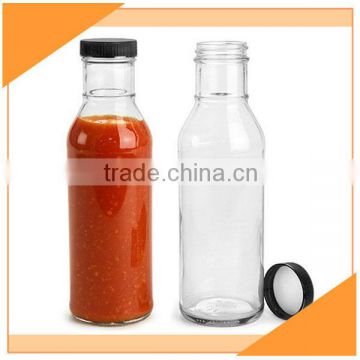 Hot Sale 12oz Glass Dressing Bottle With Plastic Cap