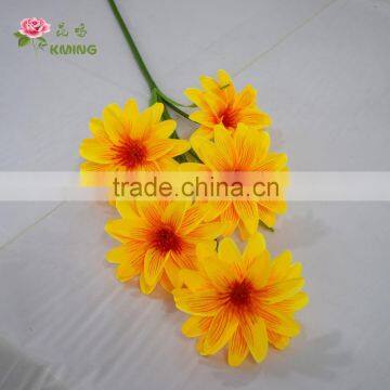 Cheap Silk Fabric Dahlia Flower 5 Heads photo-6