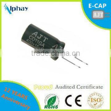 10uF 400v 12*20 10000H long life electrolytic capacitor