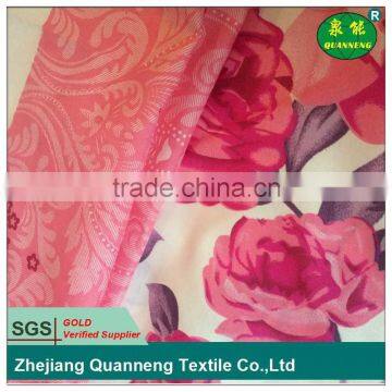 Cheap fabric beautiful flower home textile material 100% polyester composition