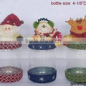 Santa snowman reindeer christmas candy bottle