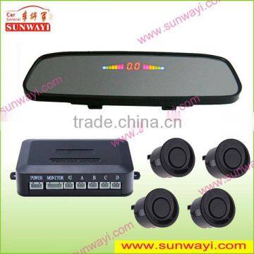 Electronic ultrasonic rear-view mirror car parking sensor with led display