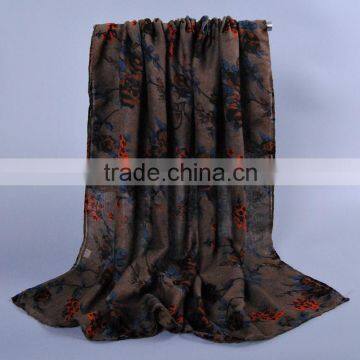 Women Popular Scarf Flower Leaf Pattern Voile Scarves 180*90 Pashmina photo-2