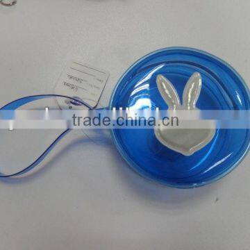 blue color pvc cosmetic bag with rabbit