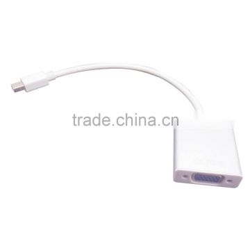 White Mini DisplayPort DP to VGA TV Adapter Cable For MacBook with Aluminum cover